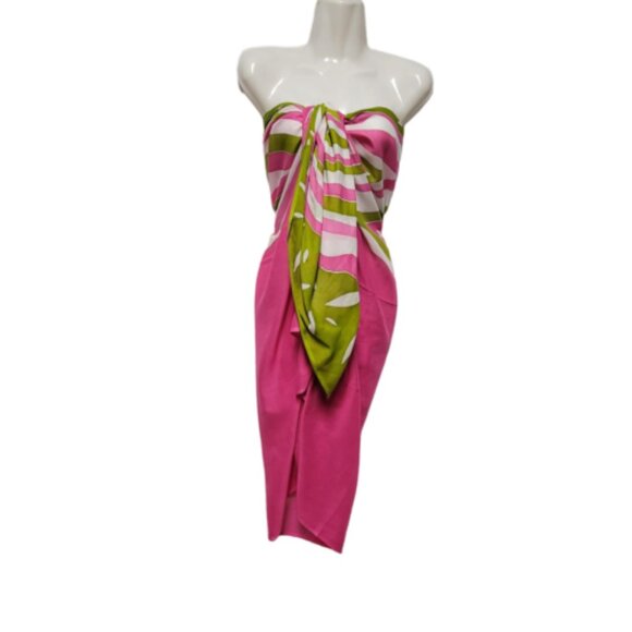 Womens Sarong Pareo Cotton Wrap HandPainted Batik Wrapskirt Beachwear -NEW - Picture 3 of 5